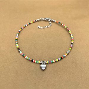 ჭრელი ფეხის სამაჯური MIYUKI გულით