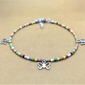 ჭრელი ფეხის სამაჯური MIYUKI პეპლებით