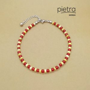 ყვითელი ფირუზის და სერდოლიკის ფეხის სამაჯური