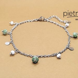 იასპისა და ჰოვლიტის ფეხის სამაჯური ძეწკვზე