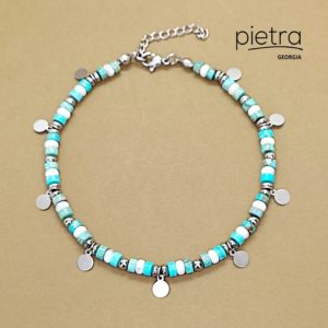 იასპისისა და ჰოვლიტის ფეხის სამაჯური ჩარმებით