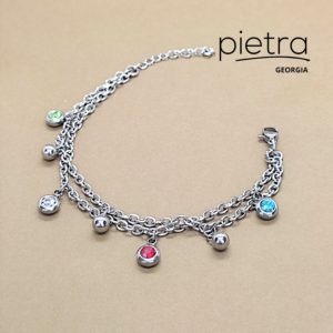 ფერად ცირკონიანი ორმაგი სამაჯური