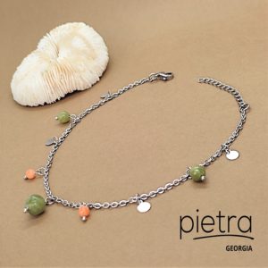 ჟადეიტის და კვარცის ფეხის სამაჯური ძეწკვზე