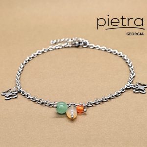 ავანტურინის და სერდოლიკის ფეხის სამაჯური ძეწკვზე