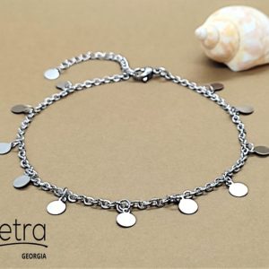 უჟანგავი ფოლადის ფეხის სამკაული ჩარმებით