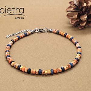 იასპისის და ლაზურიტის ფეხის სამაჯური