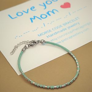 LOVE YOU MOM სამაჯური მორზეს ანბანზე წარწერით