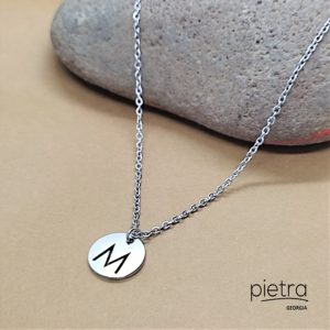 პერსონალური ფოლადის ყელსაბამი ინიციალით