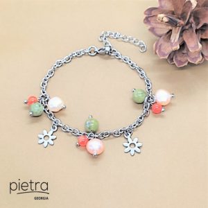 მარგალიტი, ჟადეიტი და სერდოლიკის სამაჯური ძეწკვზე