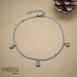 უჟანგავი ფოლადის ფეხის სამკაული ჩარმებით