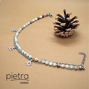 ამაზონიტის ფეხის სამკაული ძეწკვით