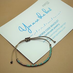 You are the best მორზეს ანბანზე წარწერით სამაჯური