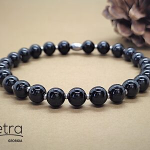 6 მმ. შავი ონიქსის სამაჯური კაუჩუკზე